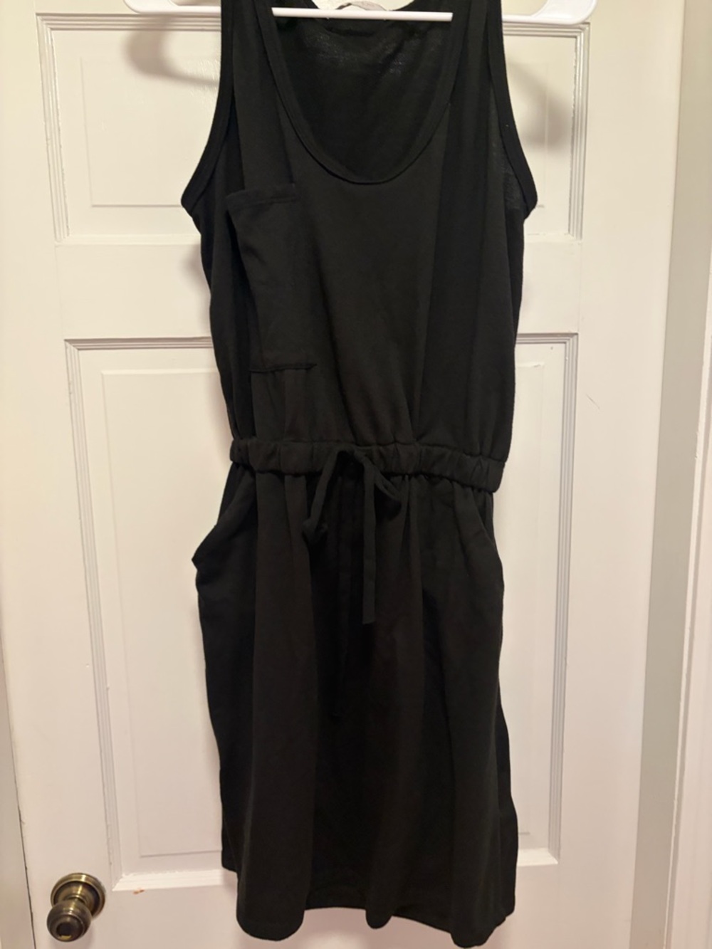 Women’s Black Drawstring Waist Tank Dress